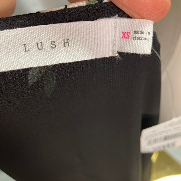 Lush Floral Wrap Dress‎ Womens XS New Black Blue Boho Feminine Wedding - Picture 10 of 13